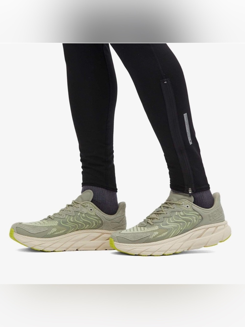 Hoka One One Clifton LS TS Sneakers in Barley/Oat Milk men size 9 women 10 new 👟